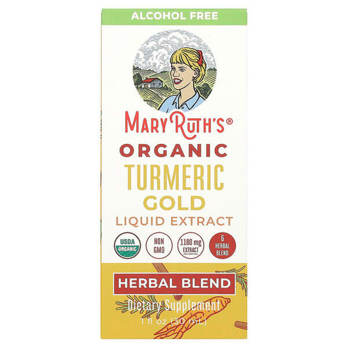 <img alt="MaryRuths, Organic Turmeric Gold Liquid Extract, Alcohol Free, 1,180 mg, 1 fl oz (30 ml)" title="MaryRuths, Organic Turmeric Gold Liquid Extract, Alcohol Free, 1,180 mg, 1 fl oz (30 ml),850018471756"
