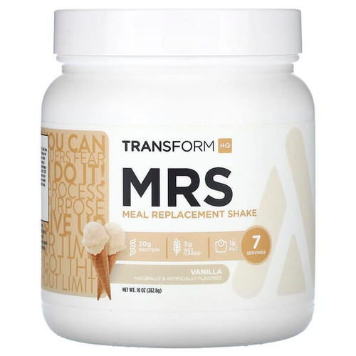 <img alt="TransformHQ, MRS, Meal Replacement Shake, Vanilla, 10 oz (282.8 g)" title="TransformHQ, MRS, Meal Replacement Shake, Vanilla, 10 oz (282.8 g),850002451184"