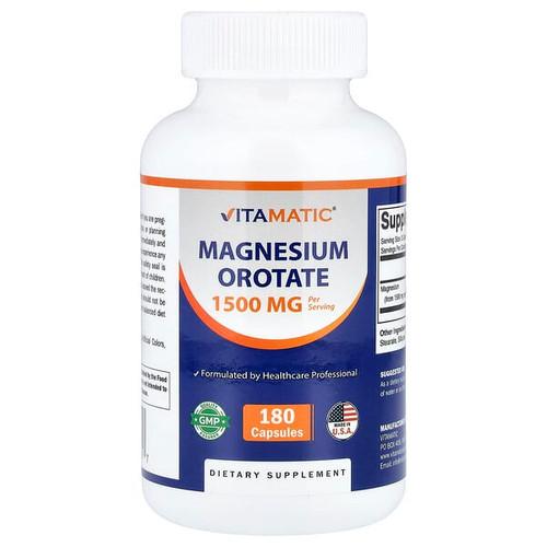 <img alt="Vitamatic, Magnesium Orotate, 180 Capsules (500 mg per Capsule)" title="Vitamatic, Magnesium Orotate, 180 Capsules (500 mg per Capsule),810078476207"