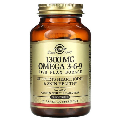 <img alt="Solgar, Omega 3-6-9, 1,300 mg, 60 Softgels" title="Solgar, Omega 3-6-9, 1,300 mg, 60 Softgels,033984020276"