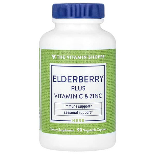 <img alt="The Vitamin Shoppe, Elderberry Plus Vitamin C & Zinc, 90 Vegetable Capsules" title="The Vitamin Shoppe, Elderberry Plus Vitamin C & Zinc, 90 Vegetable Capsules,766536024131"