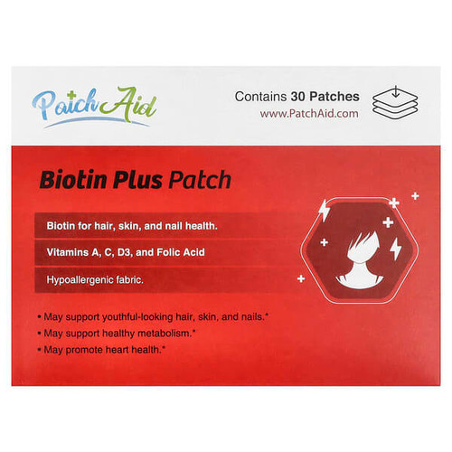 <img alt="PatchAid, Biotin Plus Patch, 30 Patches" title="PatchAid, Biotin Plus Patch, 30 Patches,791617200289"