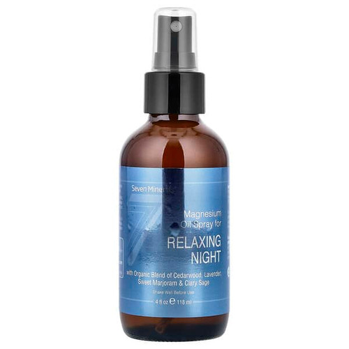 <img alt="Seven Minerals, Relaxing Night, Magnesium Oil Spray, 4 fl oz (118 ml)" title="Seven Minerals, Relaxing Night, Magnesium Oil Spray, 4 fl oz (118 ml),5060339717838"