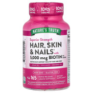 <img alt="Natures Truth, Hair, Skin & Nails with Biotin, Superior Strength, 165 Rapid Release Liquid Softgels" title="Natures Truth, Hair, Skin & Nails with Biotin, Superior Strength, 165 Rapid Release Liquid Softgels,840093102119"