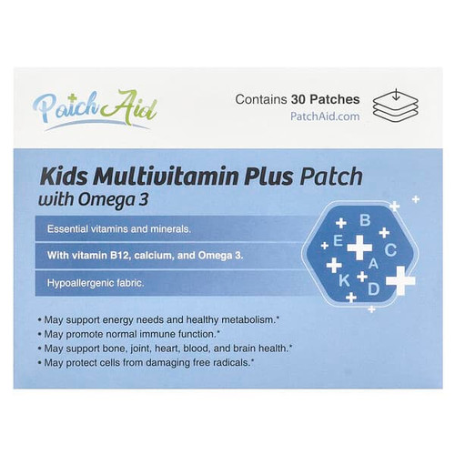 <img alt="PatchAid, Kids Multivitamin Plus Patch with Omega 3, 30 Patches" title="PatchAid, Kids Multivitamin Plus Patch with Omega 3, 30 Patches,737669280183"