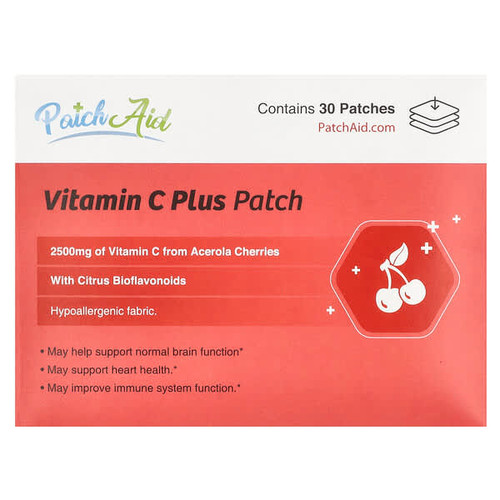 <img alt="PatchAid, Vitamin C Plus Patch, 30 Patches" title="PatchAid, Vitamin C Plus Patch, 30 Patches,758176220356"