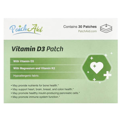 <img alt="PatchAid, Vitamin D3 Patch, 30 Patches" title="PatchAid, Vitamin D3 Patch, 30 Patches,791617200203"
