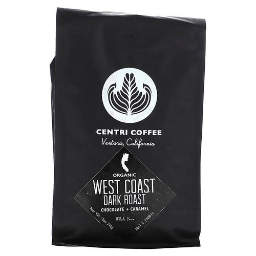 <img alt="Centri Coffee, Centri Coffee, Organic West Coast, Whole Bean, Dark Roast, 12 oz (340 g)" title="Centri Coffee, Centri Coffee, Organic West Coast, Whole Bean, Dark Roast, 12 oz (340 g),032843927329"