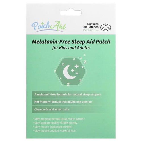 <img alt="PatchAid, Melatonin-Free Sleep Aid Patch, For Kids and Adults, 30 Patches" title="PatchAid, Melatonin-Free Sleep Aid Patch, For Kids and Adults, 30 Patches,810210300346"