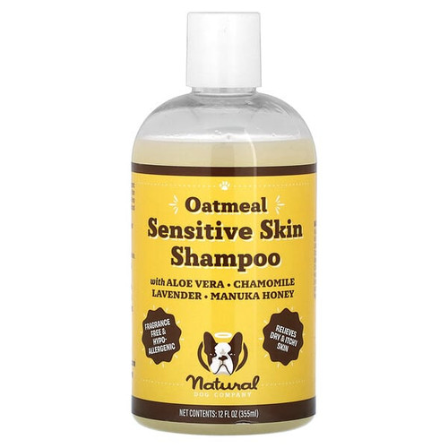 <img alt="Natural Dog Company, Oatmeal Sensitive Skin Shampoo, For Dogs, Fragrance Free, 12 fl oz (355 ml)" title="Natural Dog Company, Oatmeal Sensitive Skin Shampoo, For Dogs, Fragrance Free, 12 fl oz (355 ml),741099000716"