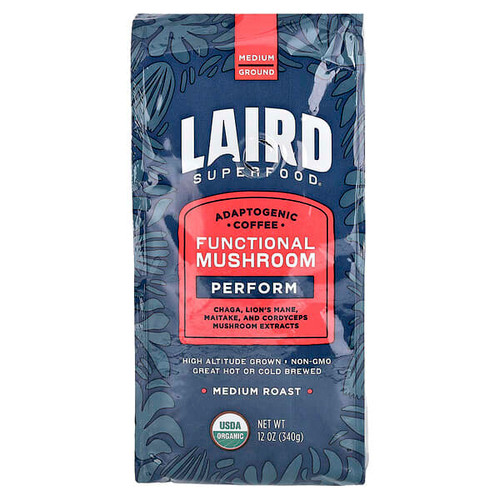 <img alt="Laird Superfood, Functional Mushroom Coffee, Perform, Ground, Medium Roast, 12 oz (340 g)" title="Laird Superfood, Functional Mushroom Coffee, Perform, Ground, Medium Roast, 12 oz (340 g),810005130714"