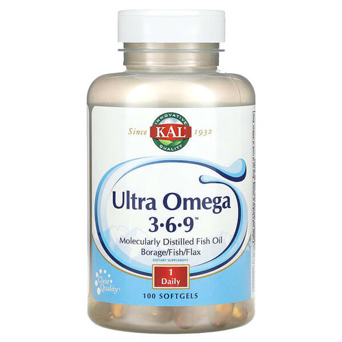 <img alt="KAL, Ultra Omega 3-6-9, 100 Softgels" title="KAL, Ultra Omega 3-6-9, 100 Softgels,021245176008"