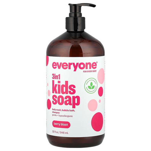 <img alt="Everyone, 3 in 1 Kids Soap, Berry Blast, 32 fl oz (946 ml)" title="Everyone, 3 in 1 Kids Soap, Berry Blast, 32 fl oz (946 ml),636874225425"
