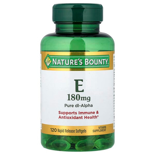 <img alt="Natures Bounty, Vitamin E, 180 mg, 120 Rapid Release Softgels" title="Natures Bounty, Vitamin E, 180 mg, 120 Rapid Release Softgels,074312017513"