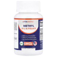 <img alt="Vitamatic, Methyl B12 & Folate, Berry, 120 Fast Dissolve Tablets" title="Vitamatic, Methyl B12 & Folate, Berry, 120 Fast Dissolve Tablets,810078474296"