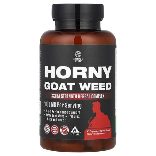 <img alt="Natures Craft, Horny Goat Weed, Xxtra Strength Herbal Complex, 90 Capsules" title="Natures Craft, Horny Goat Weed, Xxtra Strength Herbal Complex, 90 Capsules,793597661036"