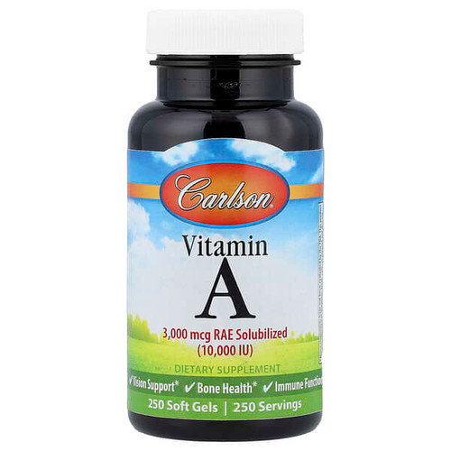 <img alt="Carlson, Vitamin A, 3,000 mcg RAE (10,000 IU), 250 Soft Gels" title="Carlson, Vitamin A, 3,000 mcg RAE (10,000 IU), 250 Soft Gels,088395011221"