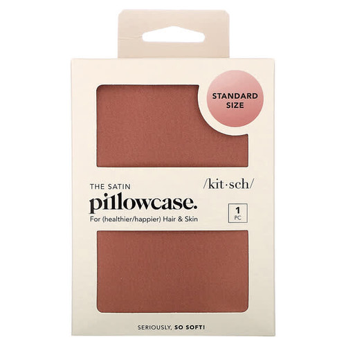 <img alt="Kitsch, The Satin Pillowcase, Standard Size, Terracotta, 1 Pillowcase" title="Kitsch, The Satin Pillowcase, Standard Size, Terracotta, 1 Pillowcase,810112560688"