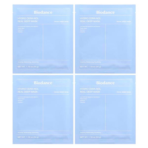 <img alt="Biodance, Hydro Cera-Nol Real Deep Beauty Mask, 4 Sheets, 1.19 oz (34 g) Each" title="Biodance, Hydro Cera-Nol Real Deep Beauty Mask, 4 Sheets, 1.19 oz (34 g) Each,8809937360971"