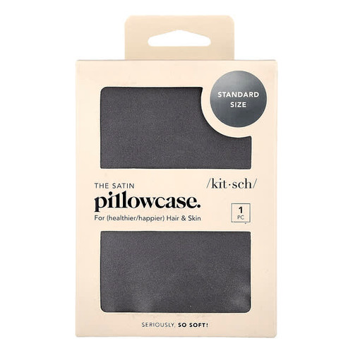 <img alt="Kitsch, The Satin Pillowcase, Standard Size, Charcoal, 1 Pillowcase" title="Kitsch, The Satin Pillowcase, Standard Size, Charcoal, 1 Pillowcase,819677026332"