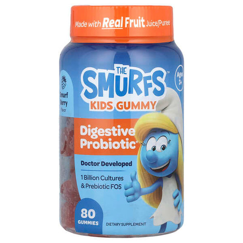 <img alt="The Smurfs, Kids Gummy, Digestive Probiotic, Ages 3+, Smurf Berry , 80 Gummies" title="The Smurfs, Kids Gummy, Digestive Probiotic, Ages 3+, Smurf Berry , 80 Gummies,850045641023"