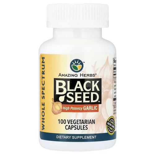 <img alt="Amazing Herbs, Black Seed, High Potency Garlic, 100 Vegetarian Capsules" title="Amazing Herbs, Black Seed, High Potency Garlic, 100 Vegetarian Capsules,665231061000"
