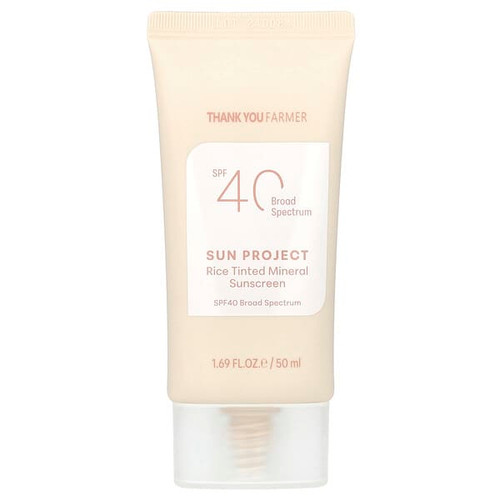 <img alt="Thank You Farmer, Sun Project, Rice Tinted Mineral Sunscreen, SPF40, 1.69 fl oz (50 ml)" title="Thank You Farmer, Sun Project, Rice Tinted Mineral Sunscreen, SPF40, 1.69 fl oz (50 ml),8809454983189"