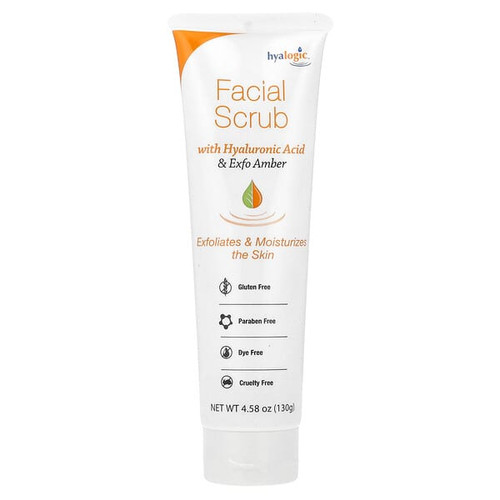 <img alt="Hyalogic, Facial Scrub with Hyaluronic Acid & Exfo Amber, 4.58 oz (130 g)" title="Hyalogic, Facial Scrub with Hyaluronic Acid & Exfo Amber, 4.58 oz (130 g),858259000476"
