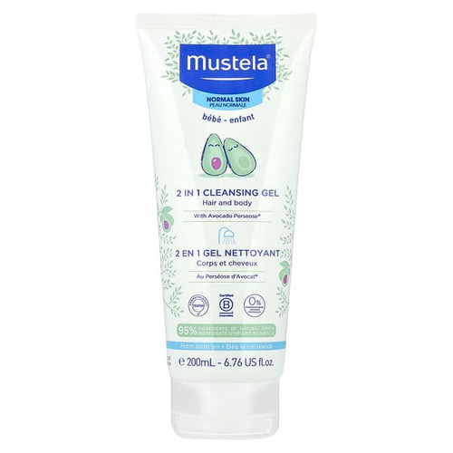 <img alt="Mustela, Baby, 2 in 1 Cleansing Gel, Hair and Body, Normal Skin, 6.76 fl oz (200 ml)" title="Mustela, Baby, 2 in 1 Cleansing Gel, Hair and Body, Normal Skin, 6.76 fl oz (200 ml),3504105036614"