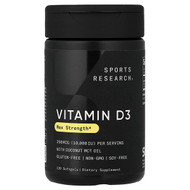 <img alt="Sports Research, Vitamin D3, 250 mcg (10,000 IU), 120 Softgels" title="Sports Research, Vitamin D3, 250 mcg (10,000 IU), 120 Softgels,023249090120"