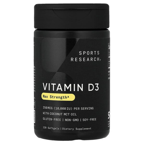 <img alt="Sports Research, Vitamin D3, 250 mcg (10,000 IU), 120 Softgels" title="Sports Research, Vitamin D3, 250 mcg (10,000 IU), 120 Softgels,023249090120"
