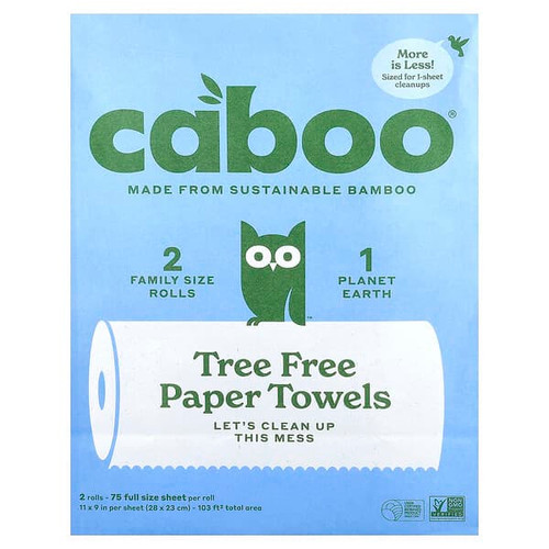 <img alt="Caboo, Tree Free Paper Towels, 2 Rolls" title="Caboo, Tree Free Paper Towels, 2 Rolls,628451738671"