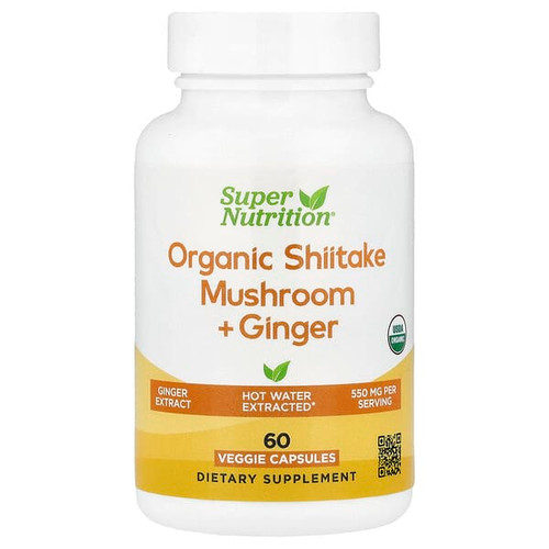 <img alt="Super Nutrition, Organic Shiitake Mushroom + Ginger with Organic Pullulan, and Organic Rice Hull Concentrate, 60 Veggie Capsules" title="Super Nutrition, Organic Shiitake Mushroom + Ginger with Organic Pullulan, and Organic Rice Hull Concentrate, 60 Veggie Capsules,898220024858"