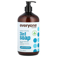 <img alt="Everyone, 3 in 1 Soap, Body Wash, Bubble Bath, Shampoo, Pacific Eucalyptus, 32 fl oz (946 ml)" title="Everyone, 3 in 1 Soap, Body Wash, Bubble Bath, Shampoo, Pacific Eucalyptus, 32 fl oz (946 ml),636874231327"