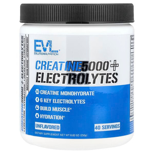 <img alt="EVLution Nutrition, Creatine5000 Plus Electrolytes, Unflavored, 8.82 oz (250 g)" title="EVLution Nutrition, Creatine5000 Plus Electrolytes, Unflavored, 8.82 oz (250 g),810167100716"