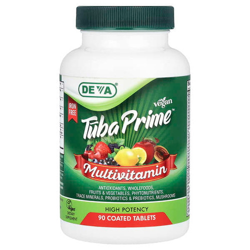 <img alt="Deva, Vegan Tuba Prime, Multivitamin, Iron Free, High Potency, 90 Coated Tablets" title="Deva, Vegan Tuba Prime, Multivitamin, Iron Free, High Potency, 90 Coated Tablets,895634000652"