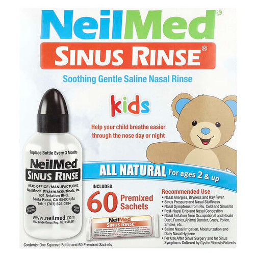 <img alt="NeilMed, Kids, Sinus Rinse, Ages 2+, 1 Squeeze Bottle, 60 Premixed Packets" title="NeilMed, Kids, Sinus Rinse, Ages 2+, 1 Squeeze Bottle, 60 Premixed Packets,705928003002"