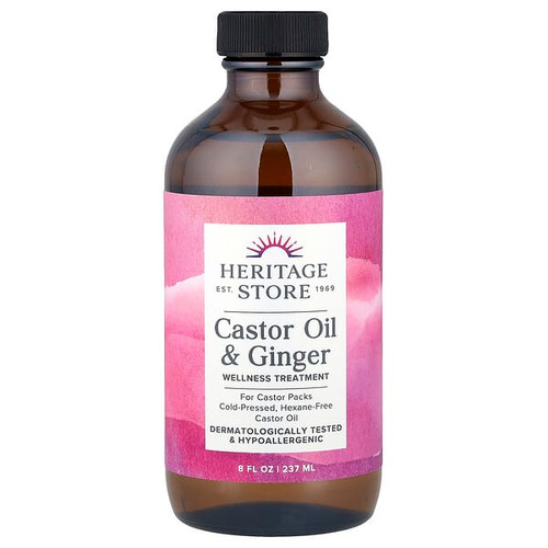 <img alt="Heritage Store, Castor Oil & Ginger, 8 fl oz (237 ml)" title="Heritage Store, Castor Oil & Ginger, 8 fl oz (237 ml),076970528738"