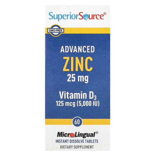 <img alt="Superior Source, Advanced Zinc, Vitamin D3, 60 MicroLingual Instant Dissolve Tablets" title="Superior Source, Advanced Zinc, Vitamin D3, 60 MicroLingual Instant Dissolve Tablets,076635921201"