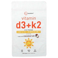 <img alt="Micro Ingredients, Vitamin D3 + K2, 240 Softgels" title="Micro Ingredients, Vitamin D3 + K2, 240 Softgels,850069023805"