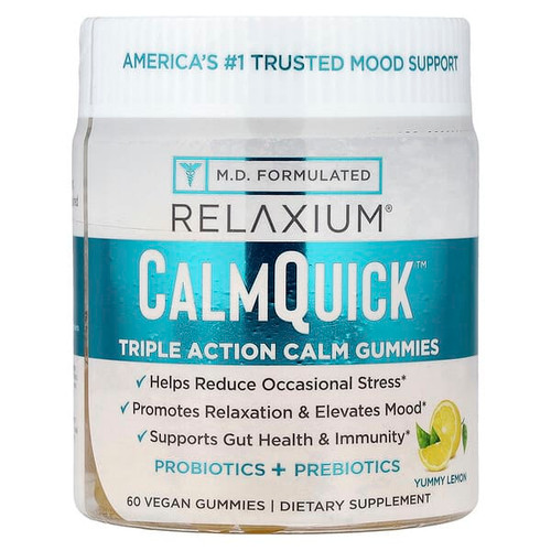 <img alt="Relaxium, CalmQuick, Triple Action Calm Gummies, Yummy Lemon, 60 Vegan Gummies" title="Relaxium, CalmQuick, Triple Action Calm Gummies, Yummy Lemon, 60 Vegan Gummies,857431003243"