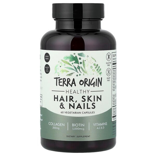 <img alt="Terra Origin, Healthy Hair, Skin & Nails, 60 Vegetarian Capsules" title="Terra Origin, Healthy Hair, Skin & Nails, 60 Vegetarian Capsules,857668007946"