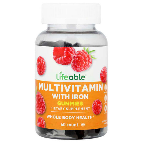 <img alt="Lifeable, Multivitamin with Iron Gummies, Raspberry, 60 Gummies" title="Lifeable, Multivitamin with Iron Gummies, Raspberry, 60 Gummies,810102731418"
