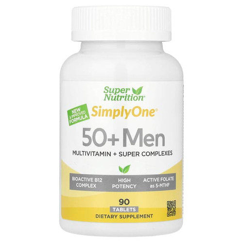 <img alt="Super Nutrition, Simply One, Mens 50+ Multivitamin with Super Adaptogens, B12, Greens, Spices & Antioxidants, 90 Tablets" title="Super Nutrition, Simply One, Mens 50+ Multivitamin with Super Adaptogens, B12, Greens, Spices & Antioxidants, 90 Tablets,898220024100"