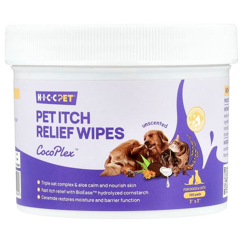 <img alt="HICC Pet, Pet Itch Relief Wipes, For Dogs & Cats, Unscented, 100 Pads" title="HICC Pet, Pet Itch Relief Wipes, For Dogs & Cats, Unscented, 100 Pads,850060913648"