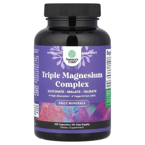 <img alt="Natures Craft, Triple Magnesium Complex, 120 Capsules (133 mg per Capsule)" title="Natures Craft, Triple Magnesium Complex, 120 Capsules (133 mg per Capsule),850050639749"