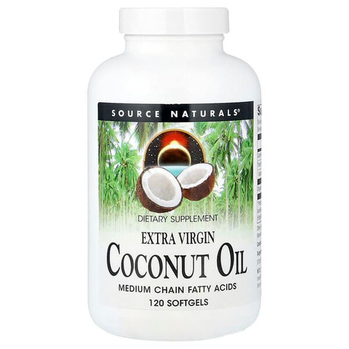 <img alt="Source Naturals, Extra Virgin Coconut Oil, 120 Softgels" title="Source Naturals, Extra Virgin Coconut Oil, 120 Softgels,021078019039"