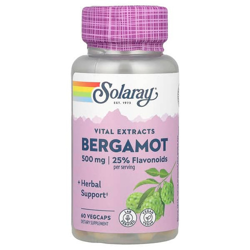 <img alt="Solaray, Vital Extracts, Bergamot, 60 Vegcaps" title="Solaray, Vital Extracts, Bergamot, 60 Vegcaps,076280494167"