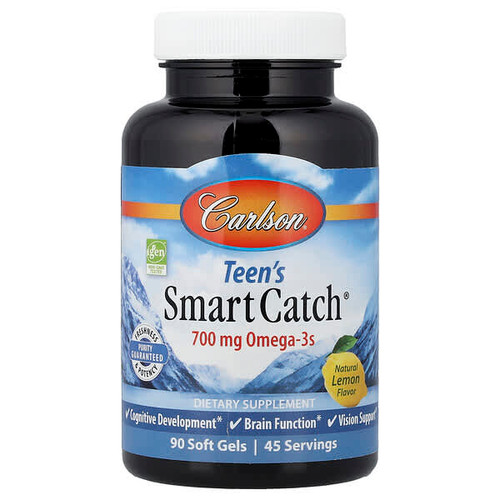 <img alt="Carlson, Teens Smart Catch, Natural Lemon, 90 Soft Gels" title="Carlson, Teens Smart Catch, Natural Lemon, 90 Soft Gels,088395016110"