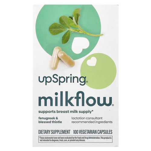 <img alt="UpSpring, Milkflow, Fenugreek & Blessed Thistle, 100 Vegetarian Capsules" title="UpSpring, Milkflow, Fenugreek & Blessed Thistle, 100 Vegetarian Capsules,859188006942"